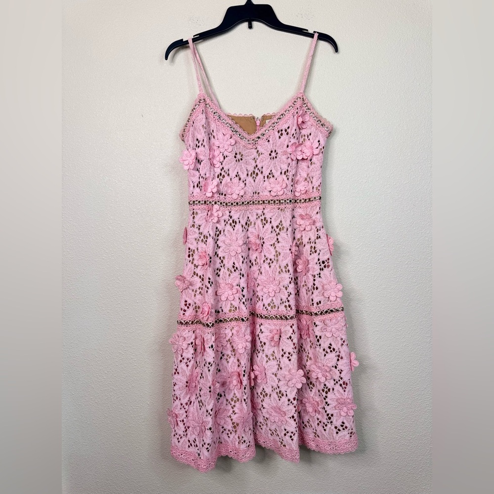 MICHAEL Michael Kors Pink Lace Floral A-Line Dress - Picture 4 of 9